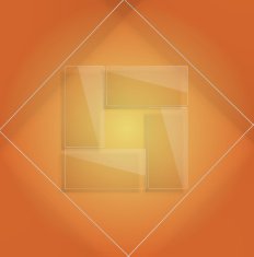 Transparent glass frame Web design template