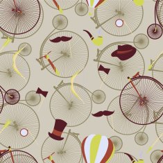 Seamless pattern men's set Bicycle