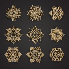 Set of Line Thai art design Vector set