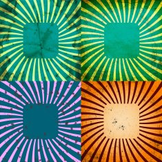 Set Vintage Colored Rays background N3