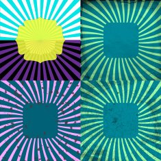 Set Vintage Colored Rays background N11