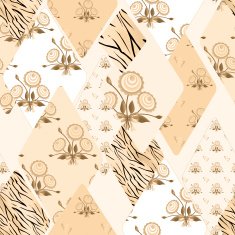 Patchwork wild floral seamless pattern texture background