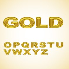 Alphabet stylized gold