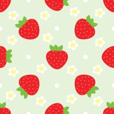 Seamless vector strawberry pattern N2