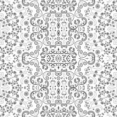 Seamless Outline Floral Pattern N25