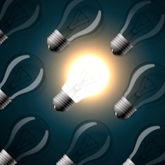 Seamless pattern with rows of light bulbs