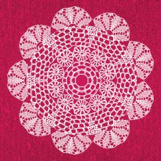 Elegant lacy doily on canvas N2