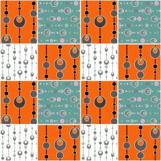 Patchwork seamless pattern circles background
