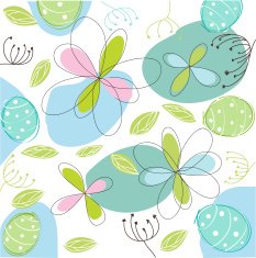 floral easter greeting card N6