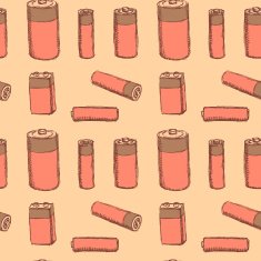 Sketch batteries in vintage style N2