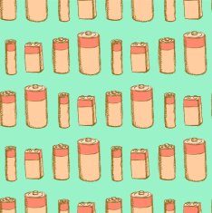 Sketch batteries in vintage style N3