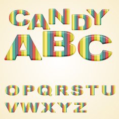 colorful Alphabet stylized candy