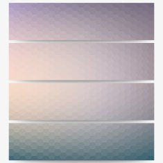 Abstract hexagonal headers set blurred design vector N5