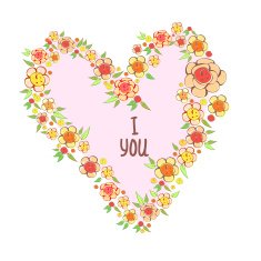 Declaration of love flowers in the shape