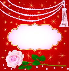 wedding background with rose and pearls