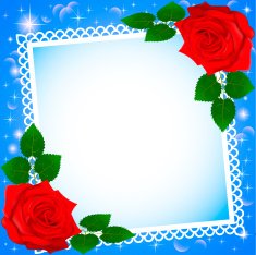 background festive frame with red roses