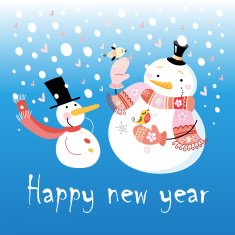 Christmas Greeting Card with snowman N5