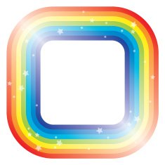 vector border of rainbow and stars