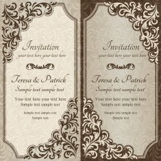 Baroque invitation brown and beige N2