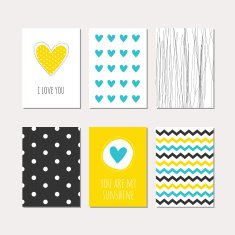 Set of love theme cards