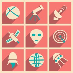Flat with shadow concept and mobile application space