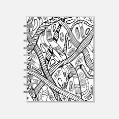 Notebook cover design with handmade snake pattern