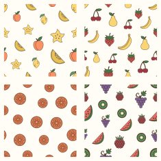 Set of fruits patterns