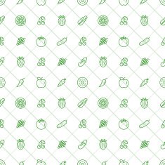 Fruits and Vegetables Seamless Pattern - Stock Vector