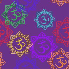 Seamless pattern of Om signs