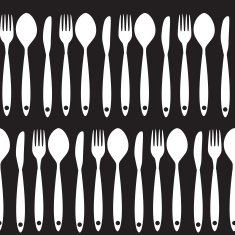 Fork Knife and Spoon Seamless Pattern Vector Illustration