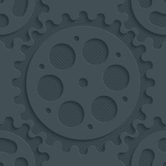 Cogwheel dark seamless vector background with 3D effect N2