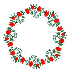 wreath of flowers roses with leaves