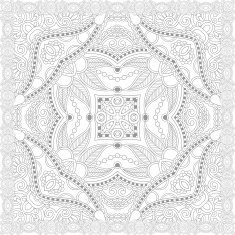 unique coloring book square page for adults - floral authentic N33