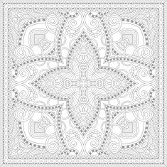 unique coloring book square page for adults - floral authentic N34