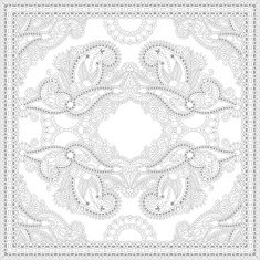 unique coloring book square page for adults - floral authentic N35