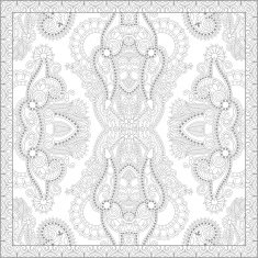 unique coloring book square page for adults - floral authentic N36