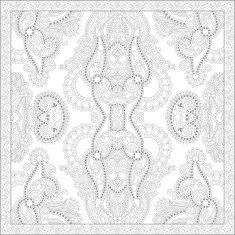 unique coloring book square page for adults - floral authentic N37