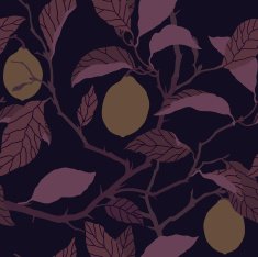 Seamless pattern with lemon tree