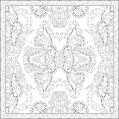 unique coloring book square page for adults - floral authentic N38
