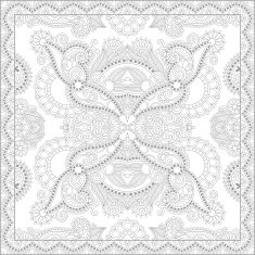 unique coloring book square page for adults - floral authentic N39