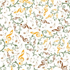 Beautiful floral seamless pattern for music N2