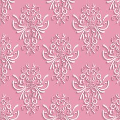 Pink Seamless Background with 3d Floral Pattern N2