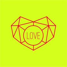 Geometric heart background with lines N2