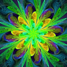 Symmetrical pattern in stained-glass window style N3