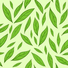 Seamless pattern with green tea leaves