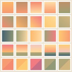 Abstract natural color paletts backgrounds collection in soft gradient shades