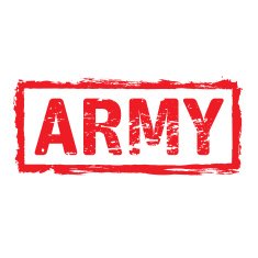 Red vector grunge stamp ARMY