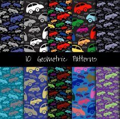 Cute pattern with vintage cars