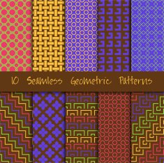 Grunge Seamless Geometric Patterns Set N12