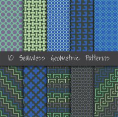 Grunge Seamless Geometric Patterns Set N13